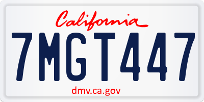 CA license plate 7MGT447