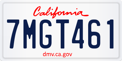 CA license plate 7MGT461