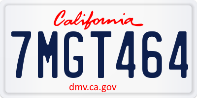 CA license plate 7MGT464