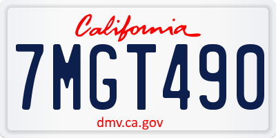 CA license plate 7MGT490