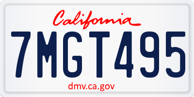 CA license plate 7MGT495