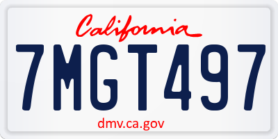 CA license plate 7MGT497