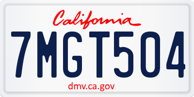 CA license plate 7MGT504