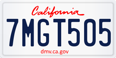 CA license plate 7MGT505