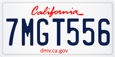 CA license plate 7MGT556