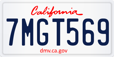CA license plate 7MGT569