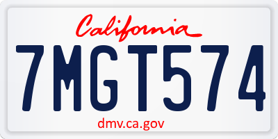 CA license plate 7MGT574