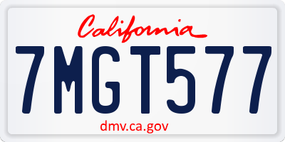 CA license plate 7MGT577