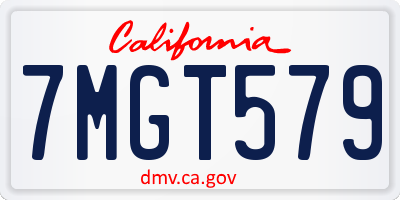 CA license plate 7MGT579