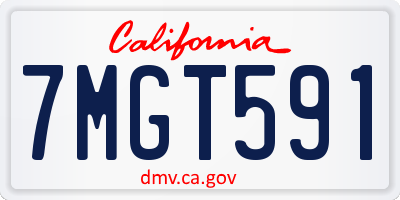 CA license plate 7MGT591