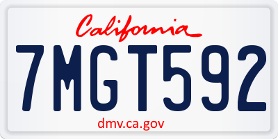 CA license plate 7MGT592