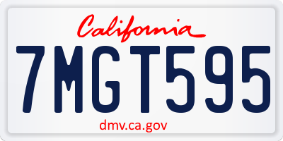 CA license plate 7MGT595