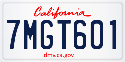 CA license plate 7MGT601