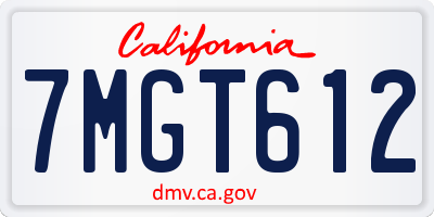 CA license plate 7MGT612