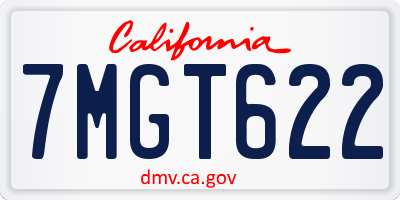CA license plate 7MGT622