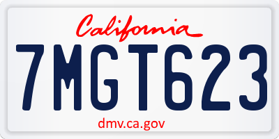 CA license plate 7MGT623