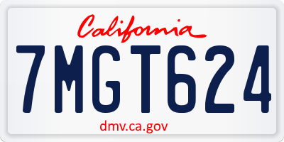 CA license plate 7MGT624