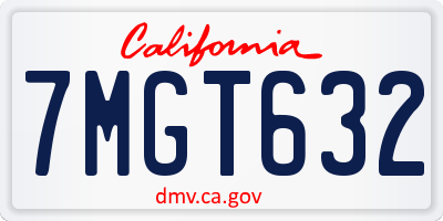 CA license plate 7MGT632