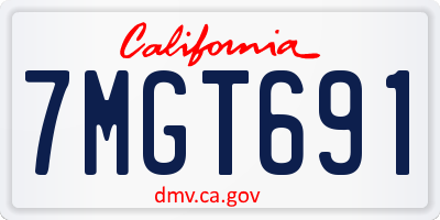 CA license plate 7MGT691