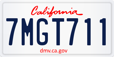 CA license plate 7MGT711