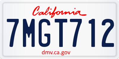 CA license plate 7MGT712
