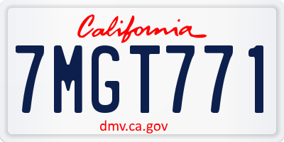 CA license plate 7MGT771