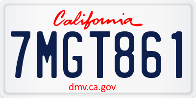 CA license plate 7MGT861