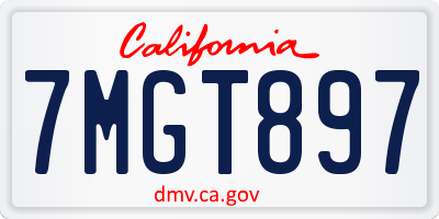 CA license plate 7MGT897