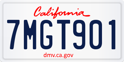 CA license plate 7MGT901