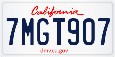 CA license plate 7MGT907