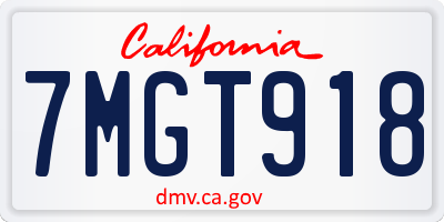 CA license plate 7MGT918