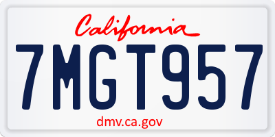 CA license plate 7MGT957