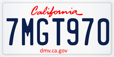 CA license plate 7MGT970