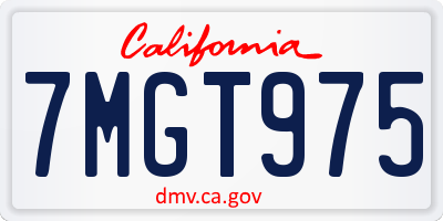 CA license plate 7MGT975