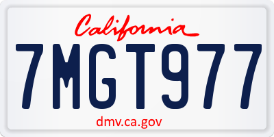 CA license plate 7MGT977