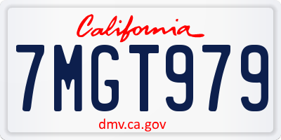 CA license plate 7MGT979