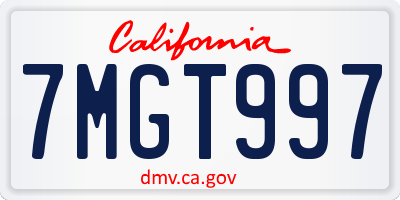 CA license plate 7MGT997