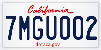 CA license plate 7MGU002