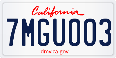CA license plate 7MGU003