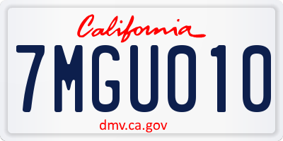 CA license plate 7MGU010