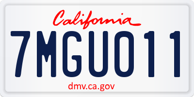 CA license plate 7MGU011
