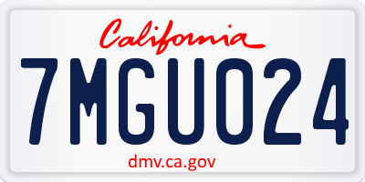 CA license plate 7MGU024