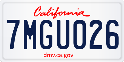 CA license plate 7MGU026