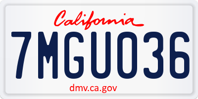 CA license plate 7MGU036