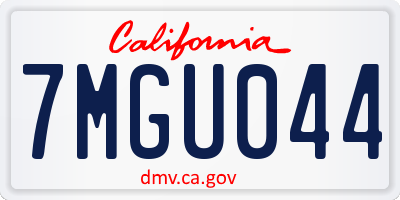 CA license plate 7MGU044