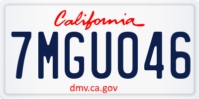 CA license plate 7MGU046