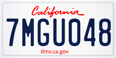 CA license plate 7MGU048