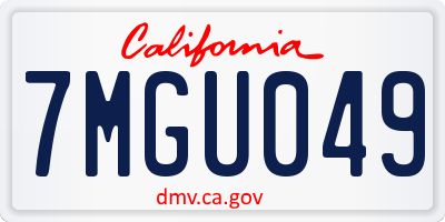 CA license plate 7MGU049