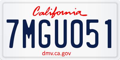 CA license plate 7MGU051