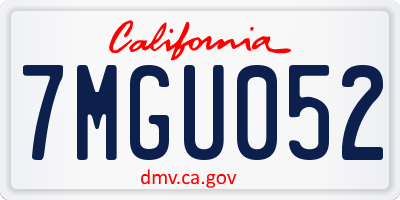 CA license plate 7MGU052